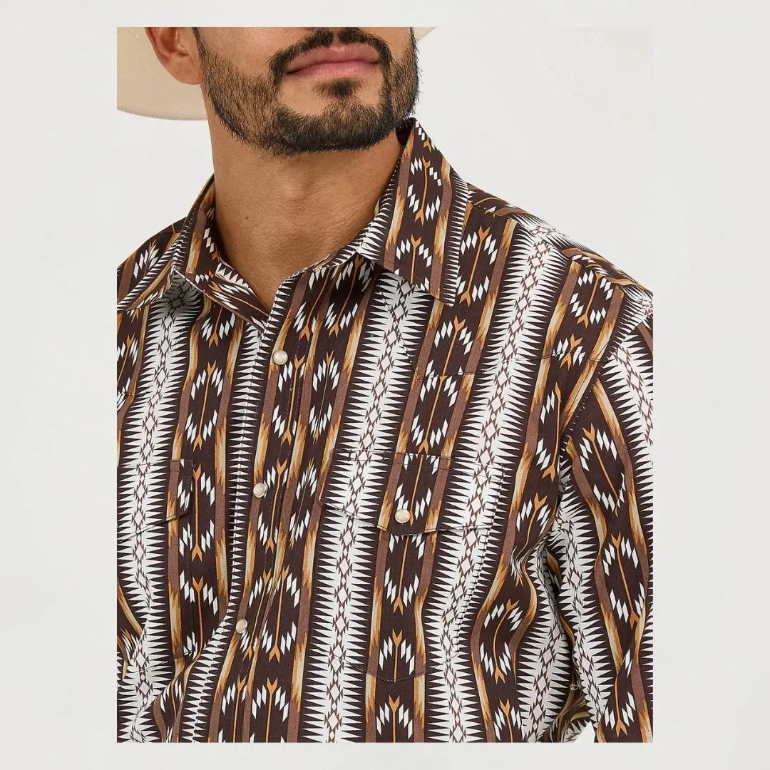 Wrangler Men's Checotah Western Long Sleeve Shirt - Classic Fit