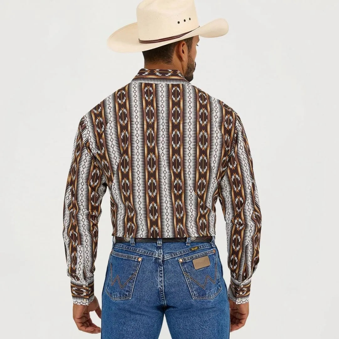 Wrangler Men's Checotah Western Long Sleeve Shirt - Classic Fit