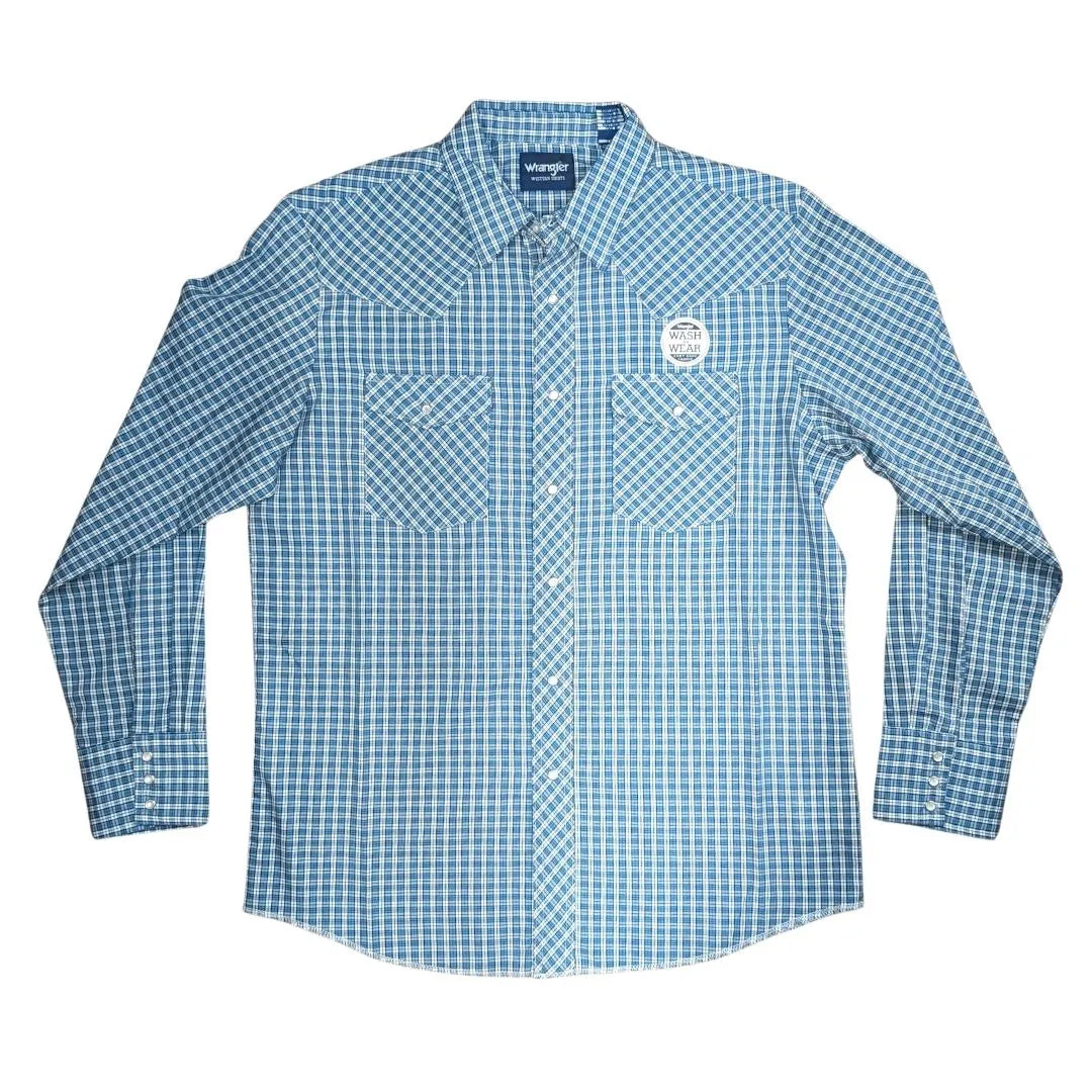 Wrangler Men's Sport Western Snap Shirt - Long Sleeves Regular Sizes - Assorted weis-western-wear