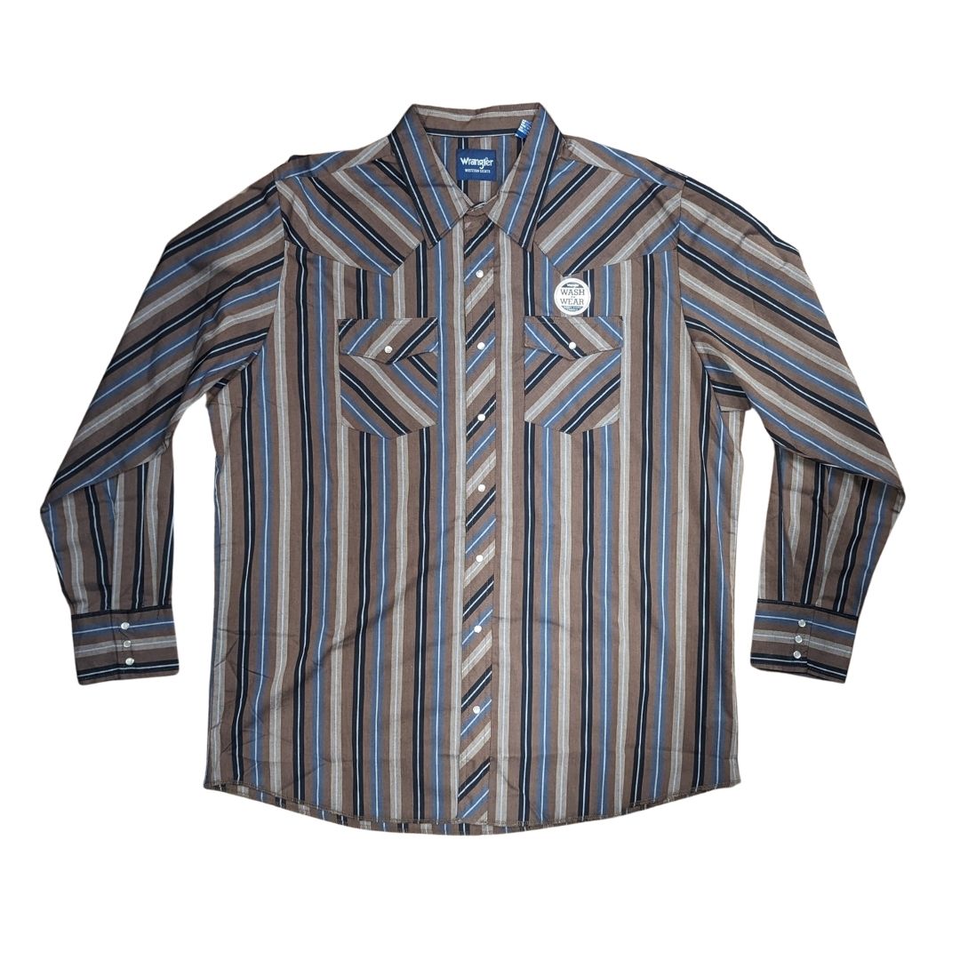 Wrangler Men's Sport Western Snap Shirt - Long Sleeves Regular Sizes - Assorted weis-western-wear