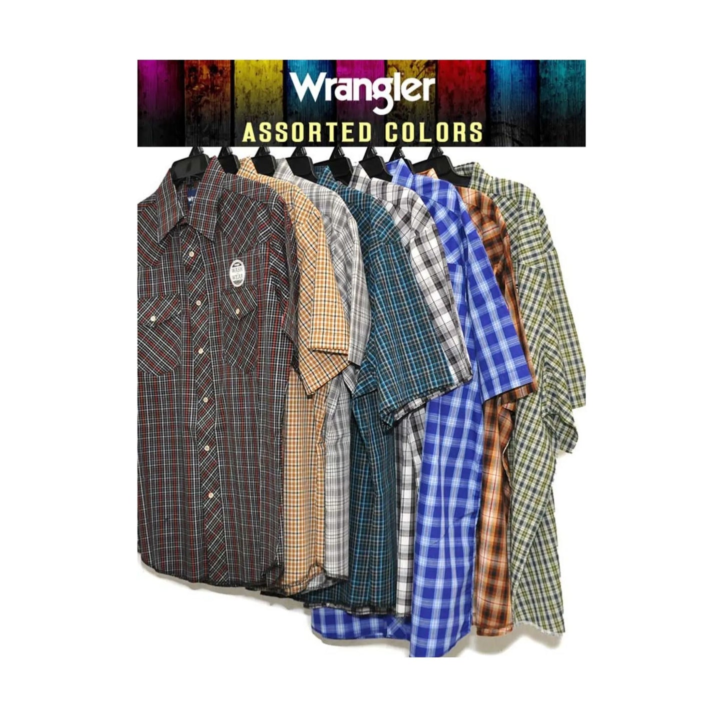 Wrangler Men’s Assorted Snap Up Striped Short Sleeves