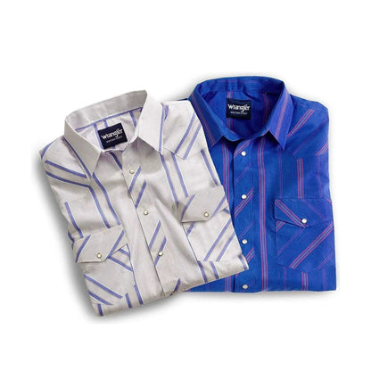 Wrangler Men’s Assorted Snap Up Striped Short Sleeves