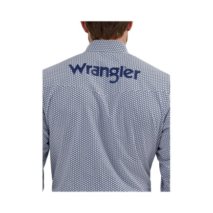 Wrangler Mens Blue Logo Print Long Sleeve Shirts