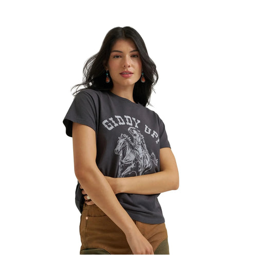 Wrangler Women's X Lainey Wilson Ladies Black 'Giddy Up' Graphic T-Shirt