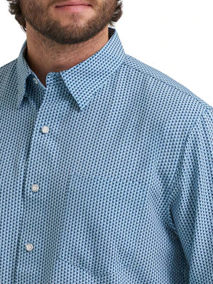 Wrangler Men's X Cody Johnson Performance Geo Blue Shirt