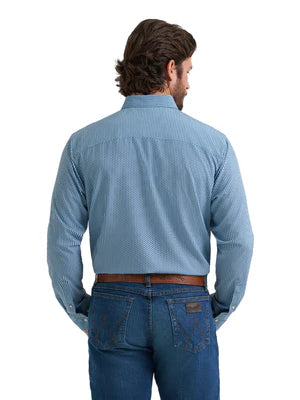 Wrangler Men's X Cody Johnson Performance Geo Blue Shirt