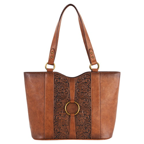 Justin Ladies Tote Tan Embossed With Harness weis-western-wear