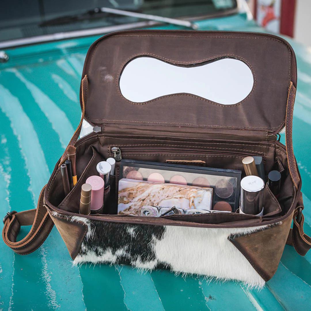 STS Cowhide Maddi Makeup Carry All weis-western-wear