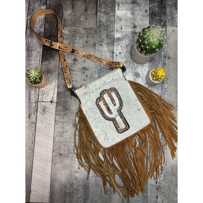 American Darling Women's Silver Cactus Western Crossbody Bag weis-western-wear