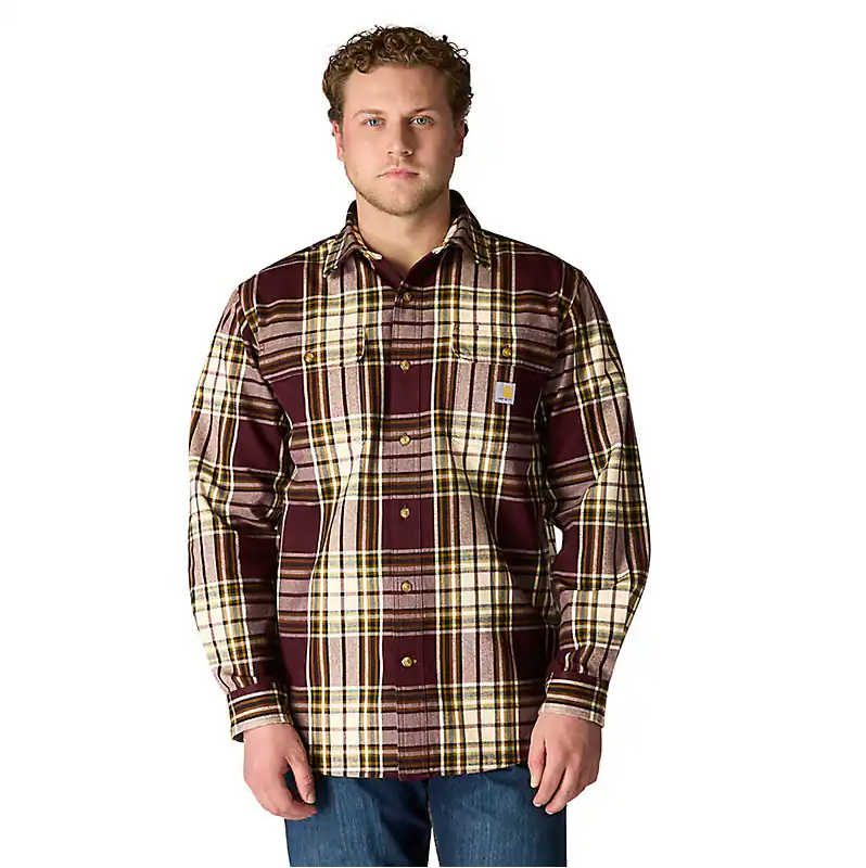 Carhartt Loose Fit Heavyweight Flannel Long-Sleeve Plaid Shirt weis-western-wear