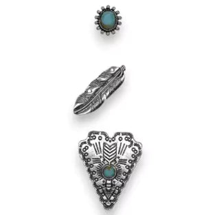 Justin Arrowhead and Feather Hat Pins - 3 Pack weis-western-wear