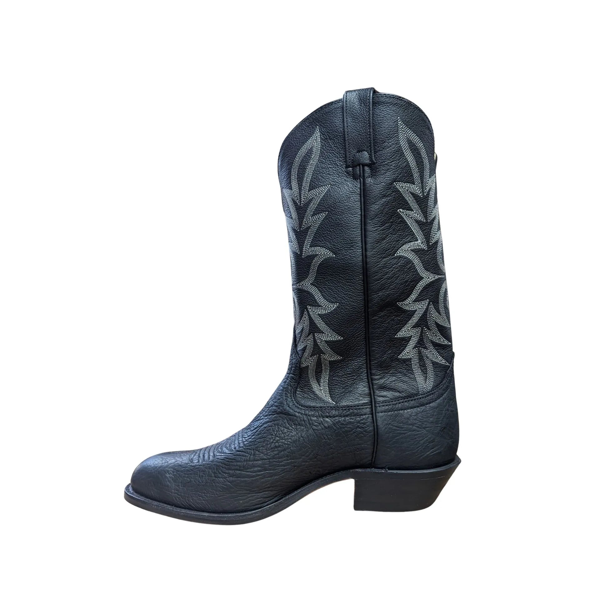 Canada West Men's Vintage Brahma Black Leather Western Cowboy Boots - Clearance weis-western-wear