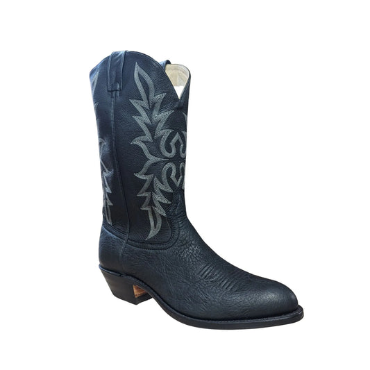 Canada West Men's Vintage Brahma Black Leather Western Cowboy Boots - Clearance weis-western-wear