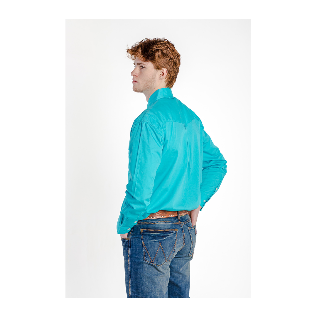 Roper Men’s Shirt Western Long Sleeve Button Down Aqua
