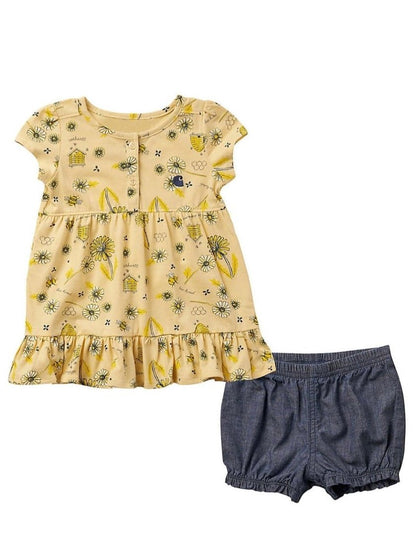 Carhartt Infant & Toddlers Girl’s Set Short Sleeve Printed Dress & Diaper Cover- Clearance weis-western-wear