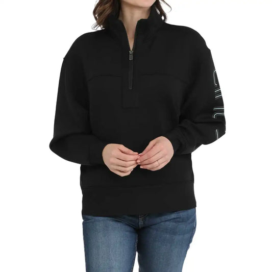 Cinch Women's 1/4 Zip Sweater In Black