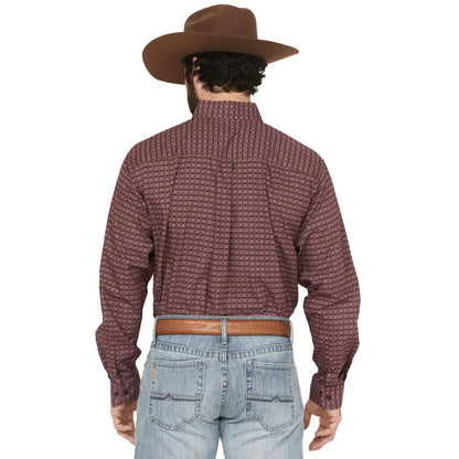 Cinch Men's Long Sleeve Purple Print Shirt