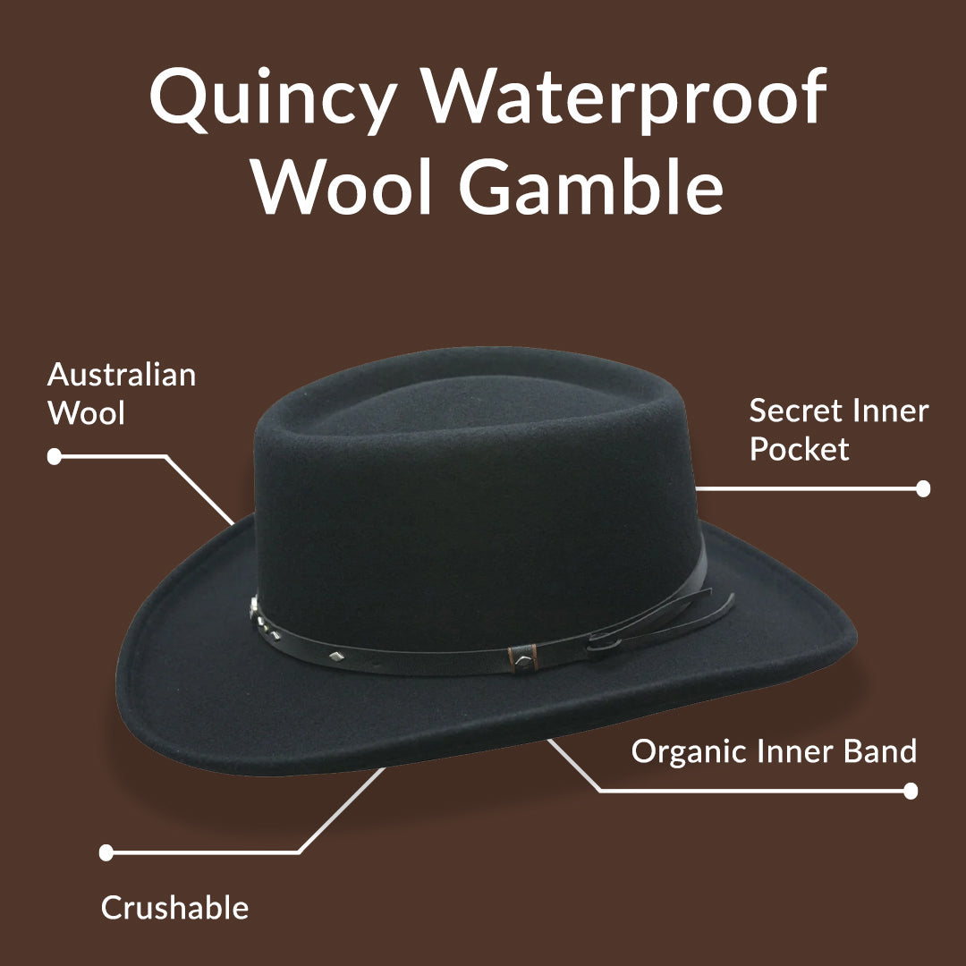 Conner Quincy Waterproof Wool Gambler Hat weis-western-wear