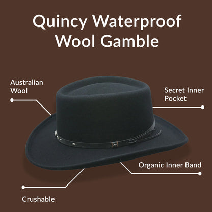 Conner Quincy Waterproof Wool Gambler Hat weis-western-wear