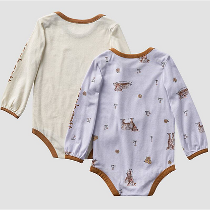 Carhartt Girls' 2-Piece Long Sleeve Farm Print Bodysuits Set (Baby)