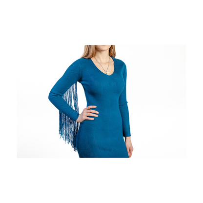 Rock & Roll Women's Sweater Dress with Fringe