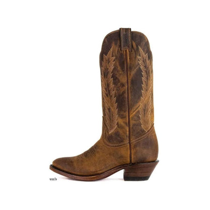 Boulet Women’s Cowgirl Boots 12" Oiled Cowhide Cowboy Riding Heel R Toe