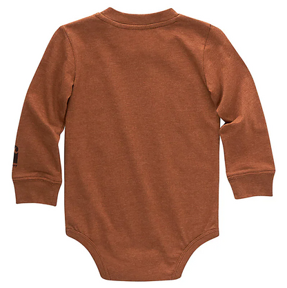 Carhartt Boy's Long Sleeve Bear Bodysuit (Brown HTHR)