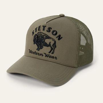 Stetson Men's Bison Embroidered Trucker Ballcap weis-western-wear