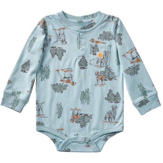 Carhartt Kid's Long-Sleeve Printed Henley Bodysuit