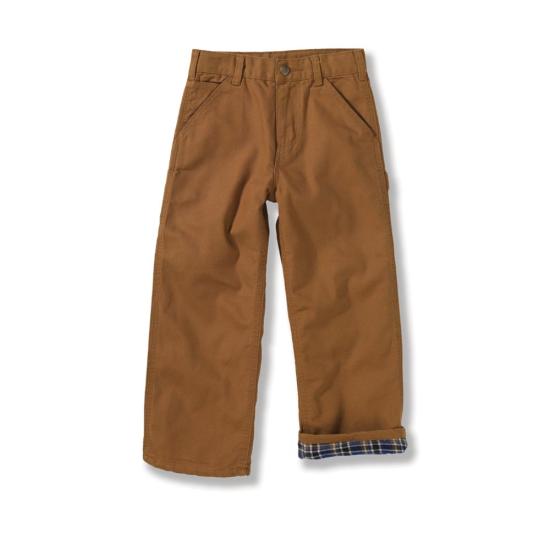 Carhartt Kid's Loose Fit Canvas Flannel-Lined Utility Boot-Cut Work Pant weis-western-wear