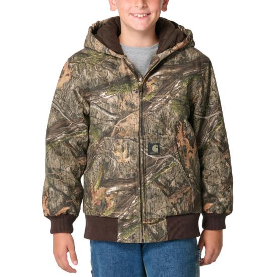 Carhartt Boy's Canvas Insulated Hooded Camo Active Jacket