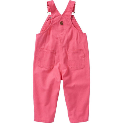 Carhartt Girl's Loose Fit Canvas Bib Overall Pink