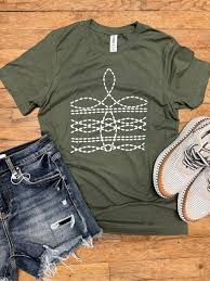 Rockin A Women's Buckstitch Tee weis-western-wear