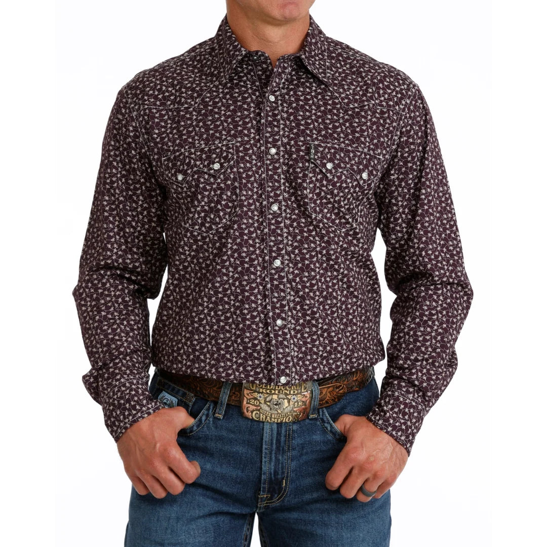 Cinch Men's Purple Printed Modern Snap Shirt