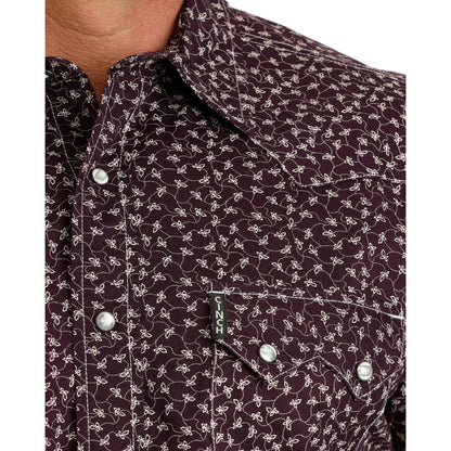 Cinch Men's Purple Printed Modern Snap Shirt