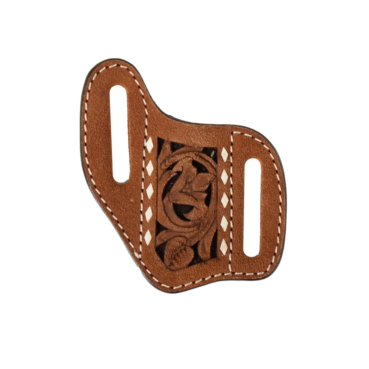 3D Brown Pancake Style Genuine Leather Knife Sheath