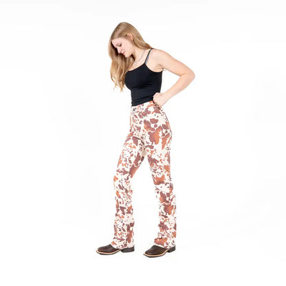 Rock & Roll Denim Women's Cowhide Print Boot Cut Jeans