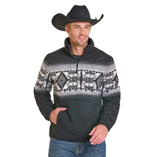 Panhandle Slim Men's Fleece Border Aztec Pullover