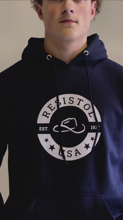 Resistol Men's Navy Logo Hoodie