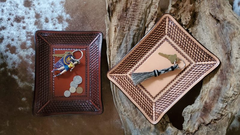 Austin Accents Leather Basketweave Engraved Catchall weis-western-wear