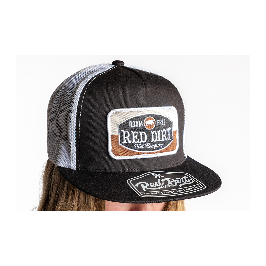 Red Dirt Hat Co Roam Free Black w/ White Cap
