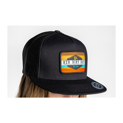 Red Dirt Hat Co Army Sunset Black Cap