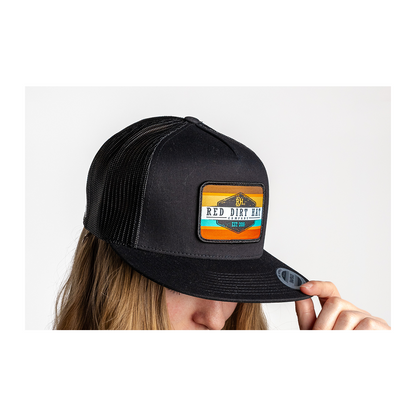 Red Dirt Hat Co Army Sunset Black Cap
