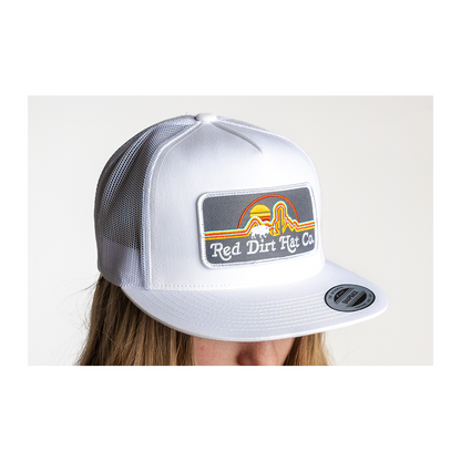 Red Dirt Hat co Neon Buffalo White Cap