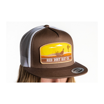 Red Dirt Hat Co Open Plains Brown and White Cap
