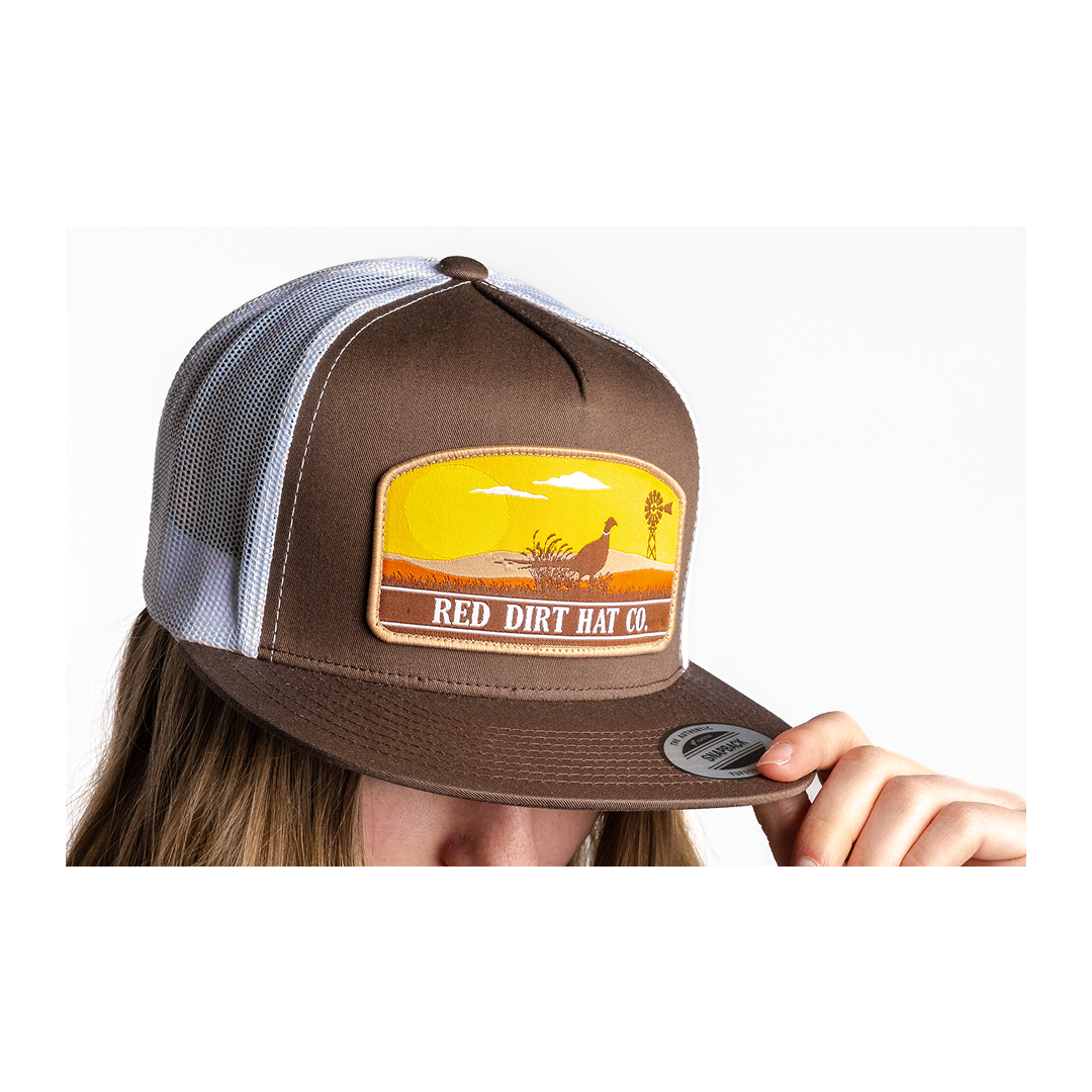 Red Dirt Hat Co Open Plains Brown and White Cap