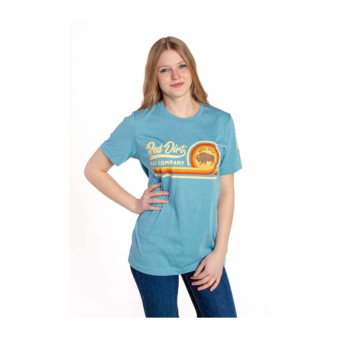 Red Dirt Hat Co Unisex Blue With Buffalo Graphic T-Shirt