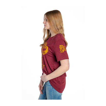 Red Dirt Hat Co Unisex Burgundy Long Horn Skull Graphic T-Shirt