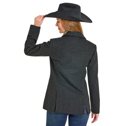 Powder River Outfitters Ladies Black Heather Wool Coat
