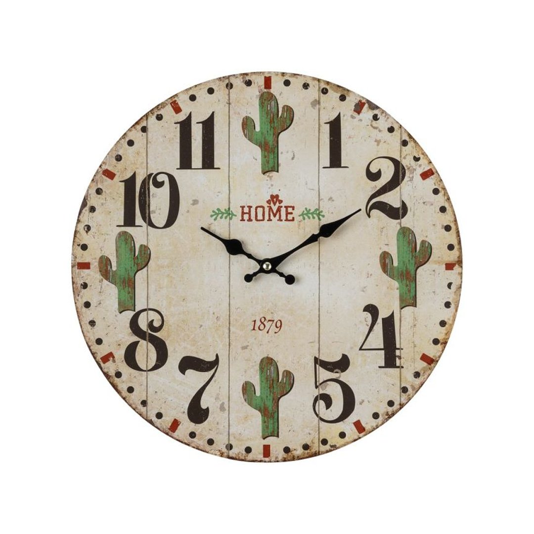 Tough 1 Wooden Cactus Wall Clock 87-1607-0-0